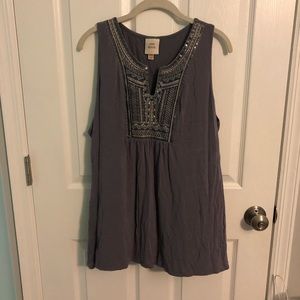 Knox Rose purple beaded tank top